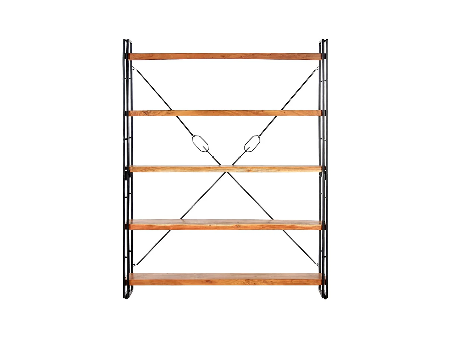 Yoan  Estantería de 5 niveles madera maciza de acacia 140x30x180 cm