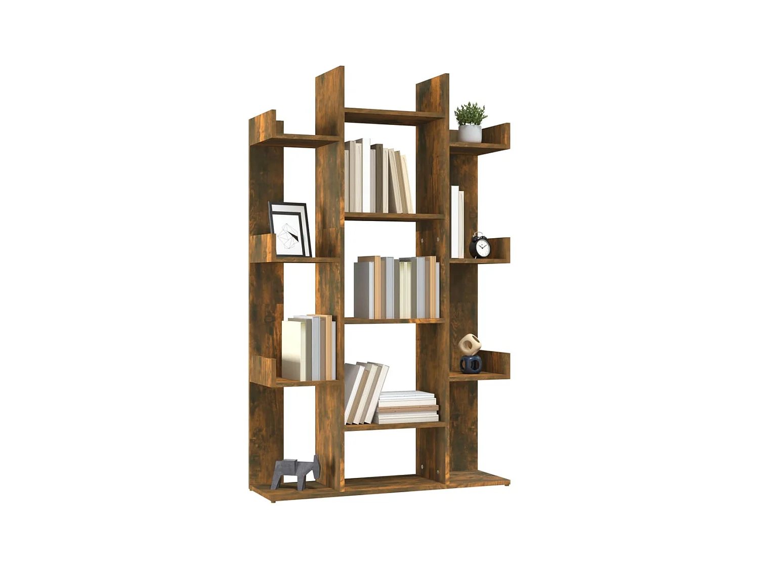 Candler  Bibliothèque Chêne fumé 86x25,5x140 cm Bois d'ingénierie