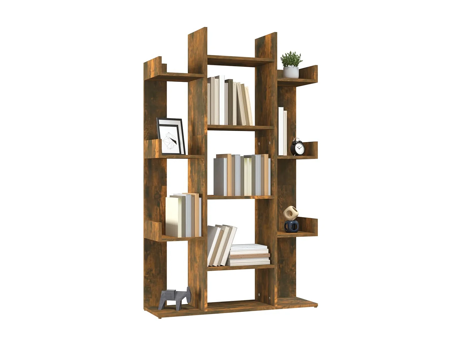 Candler  Bibliothèque Chêne fumé 86x25,5x140 cm Bois d'ingénierie