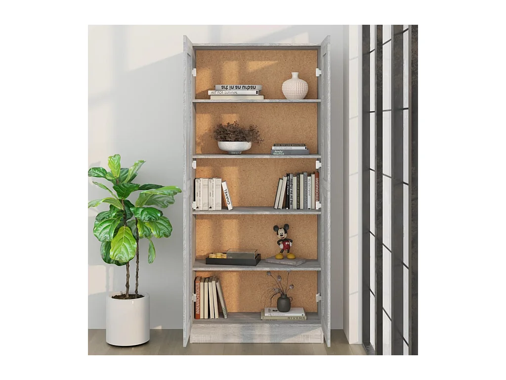 Krimpen aan den IJssel  Bibliothèque Sonoma gris 82,5x30,5x185,5 cm Bois d'ingénierie