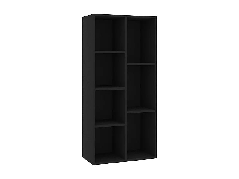 Puurs  Bibliothèque Noir 50x25x106 cm Bois d'ingénierie