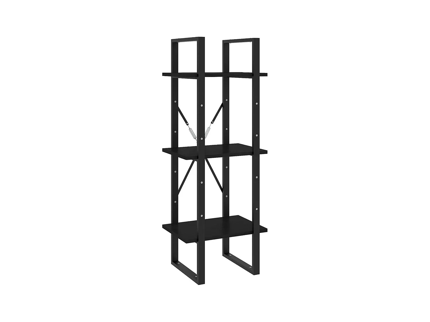 Drachten  Boekenkast met 3 schappen 40x30x105 cm massief grenenhout zwart