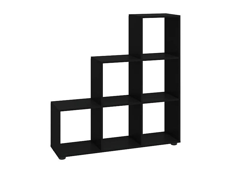 Hilde  Boekenkast trapvormig 107 cm bewerkt hout zwart