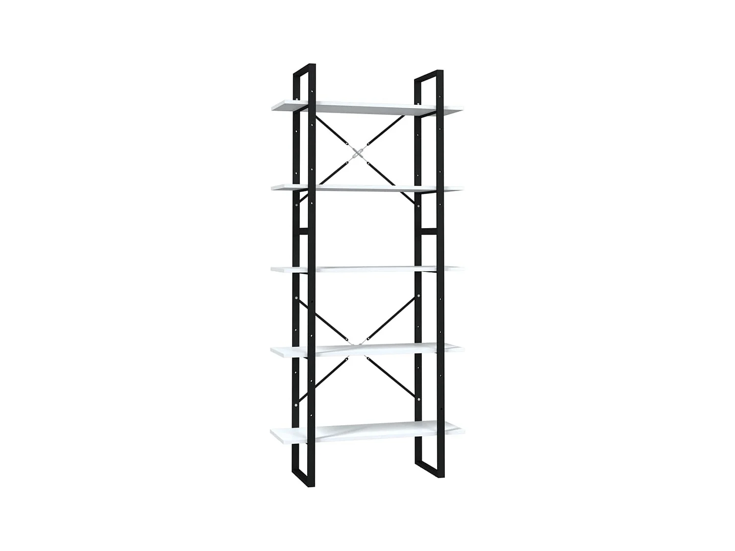 Edith  Boekenkast met 5 schappen 80x30x175 cm bewerkt hout wit