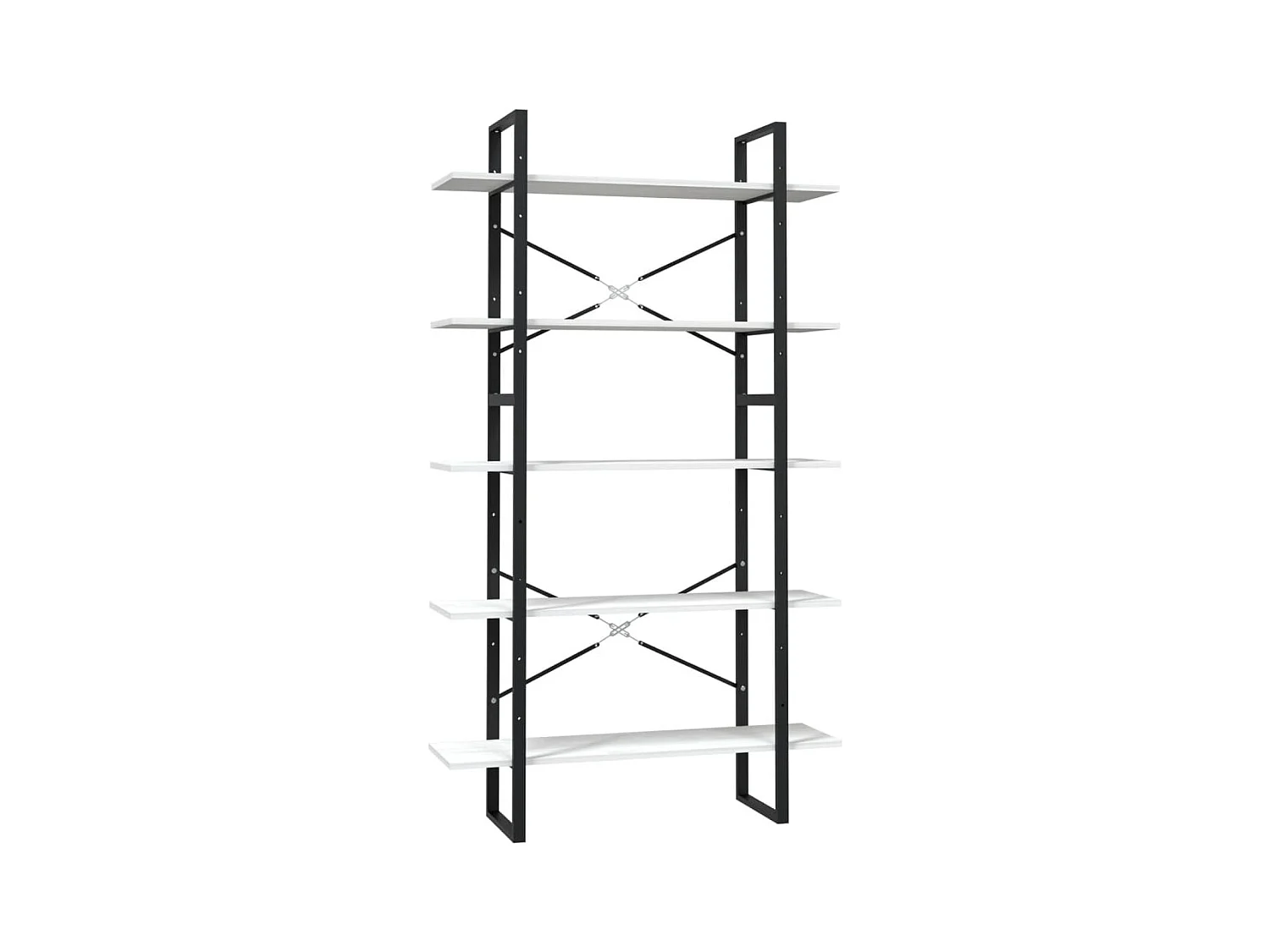 Aubagne  Bibliothèque à 5 niveaux Blanc 100x30x175 cm Bois de pin