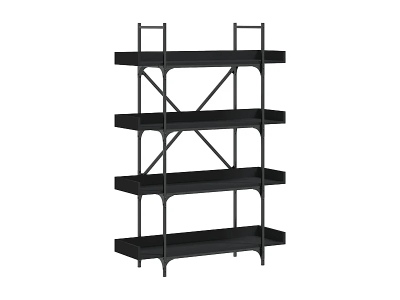 Vero Beach  Librería de 4 estantes madera ingeniería negro 100x33x145,5 cm