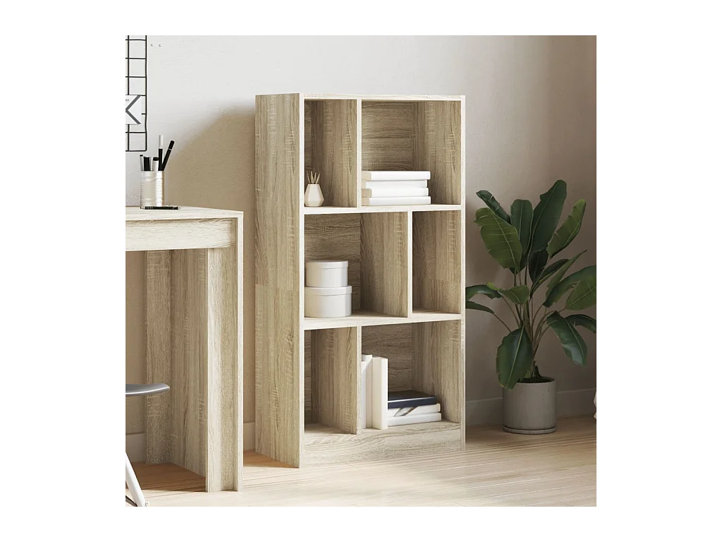 York  Bibliothèque chêne sonoma 57x28,5x107,5 cm bois d'ingénierie