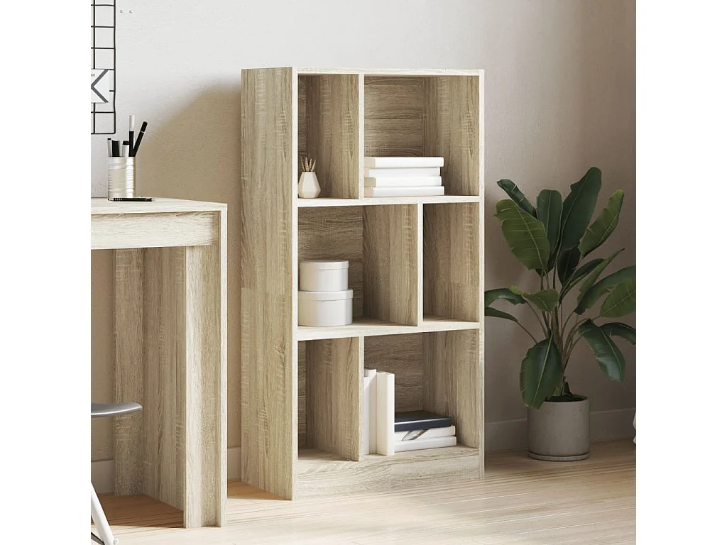 York  Bibliothèque chêne sonoma 57x28,5x107,5 cm bois d'ingénierie