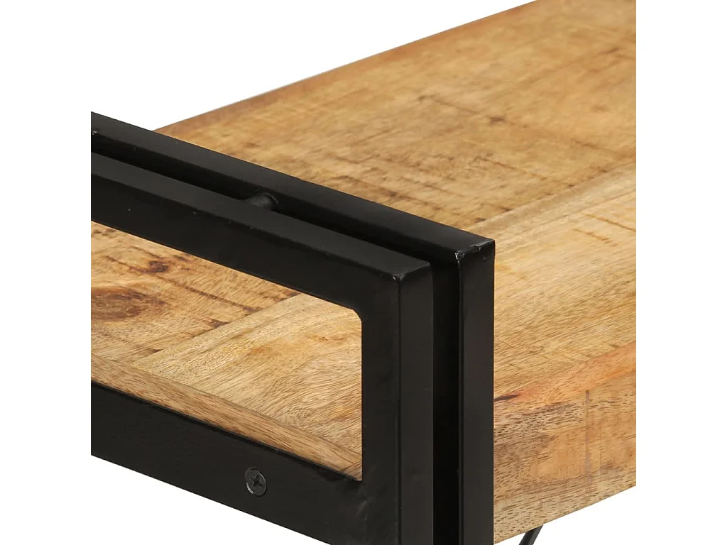 Yoan  Bibliothèque 3 niveaux 77x30x80 cm bois massif manguier et fer