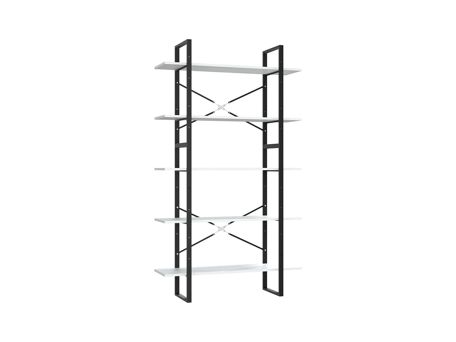 Edith  Boekenkast met 5 schappen 100x30x175 cm bewerkt hout wit