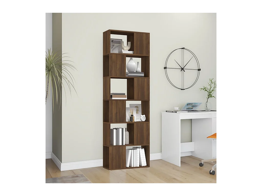 Norman  Bibliothèque/Séparateur de pièce Chêne marron 60x24x186 cm