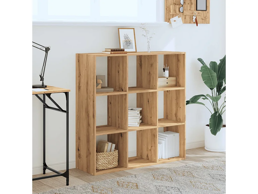 Digna  Bibliothèque chêne artisanal 102x32x102 cm bois d'ingénierie