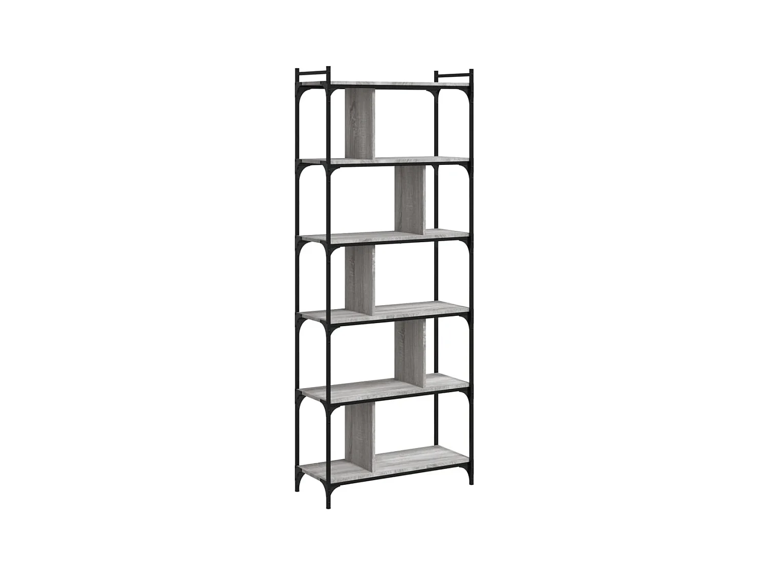 Merse  Boekenkast 6-laags 76x32x192 cm bewerkt hout grijs sonoma