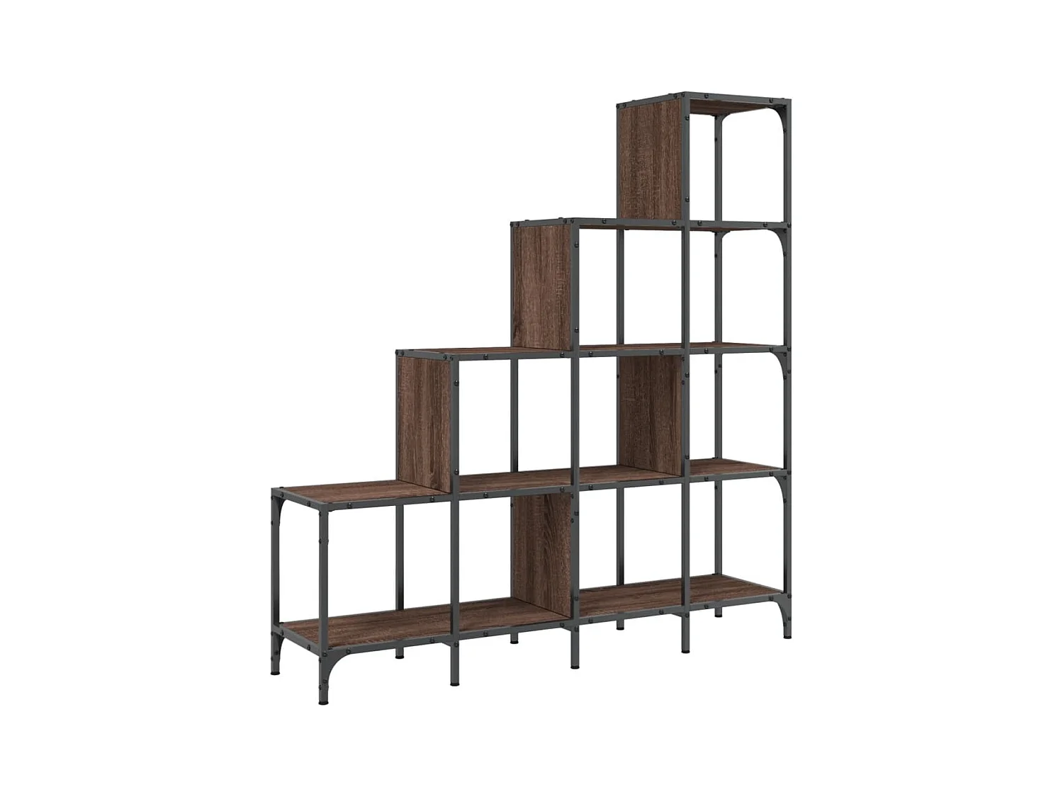Rylanor  Bibliothèque chêne marron 122x30x132cm bois ingénierie et métal