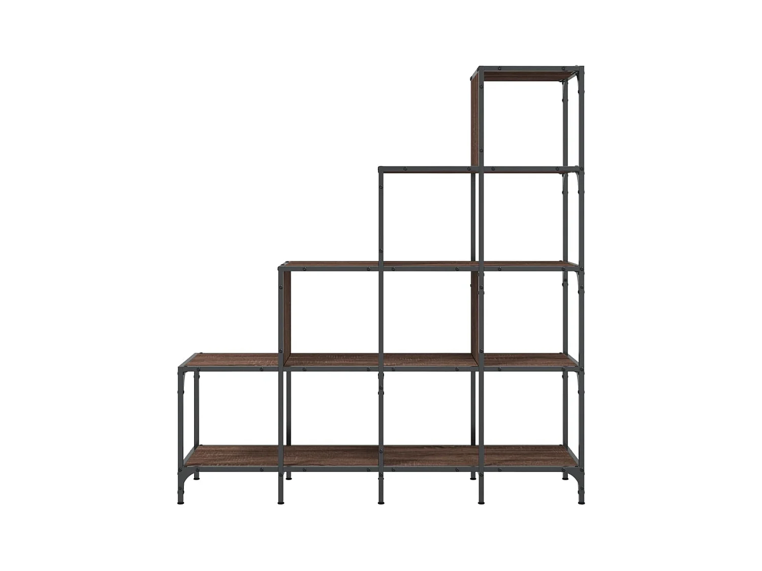 Rylanor  Bibliothèque chêne marron 122x30x132cm bois ingénierie et métal