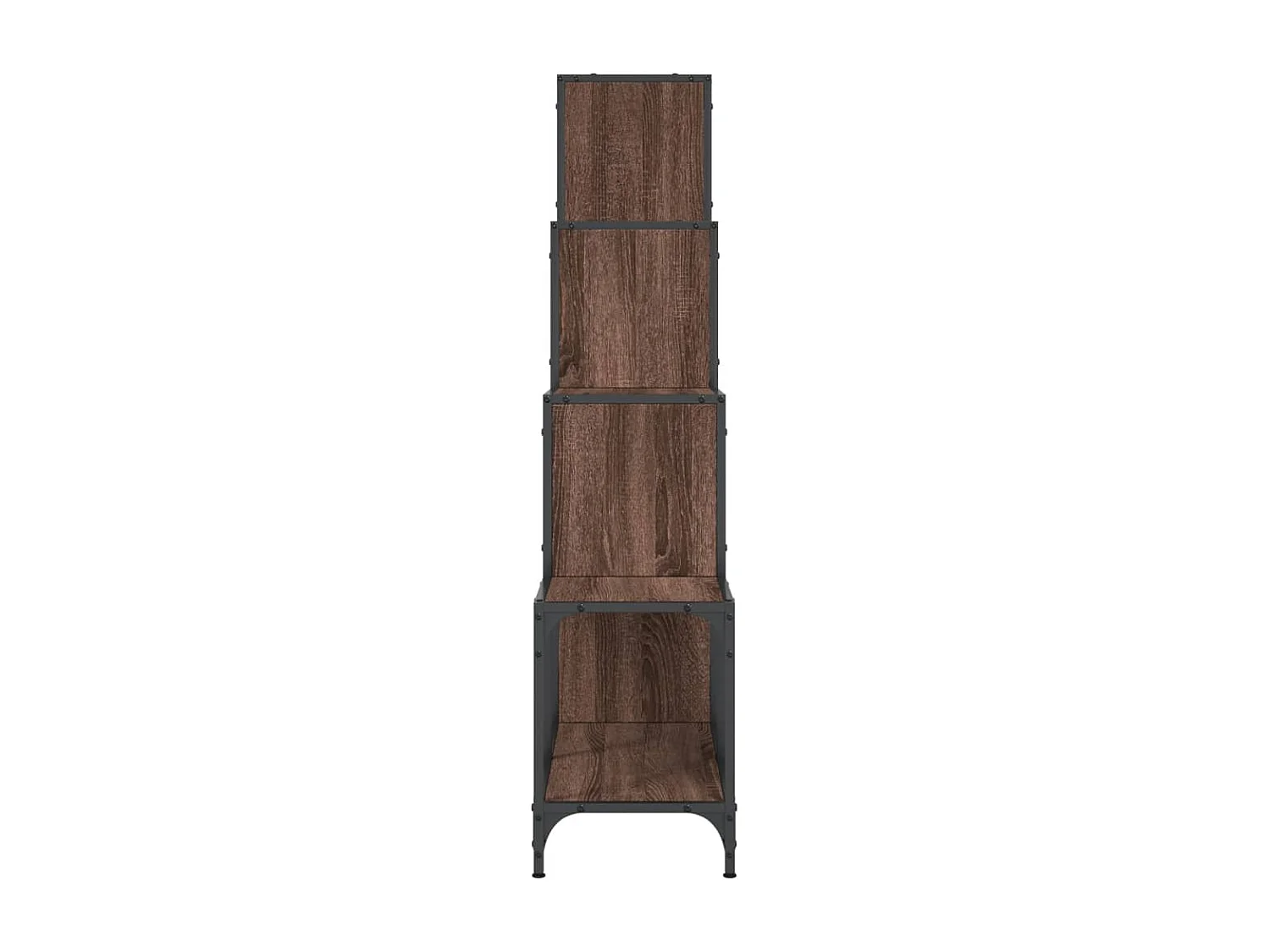 Rylanor  Bibliothèque chêne marron 122x30x132cm bois ingénierie et métal