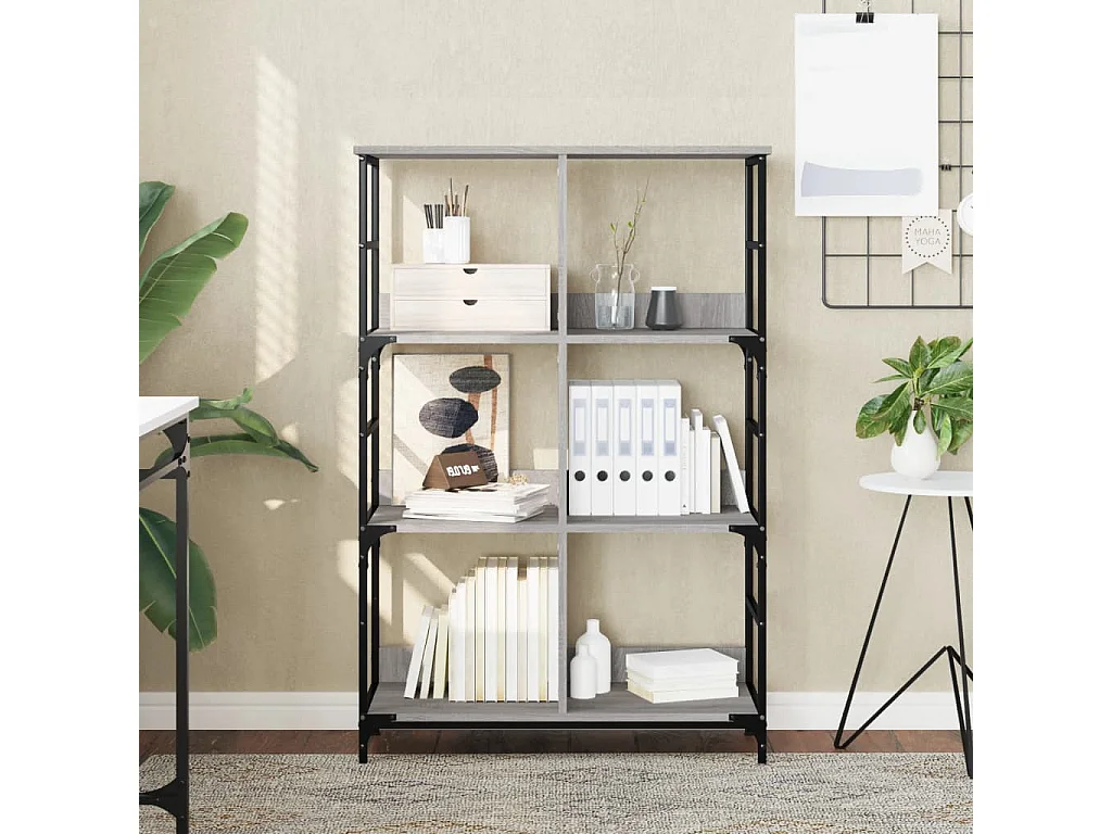 Keith  Bibliothèque sonoma gris 78,5x33x117,5 cm bois d'ingénierie