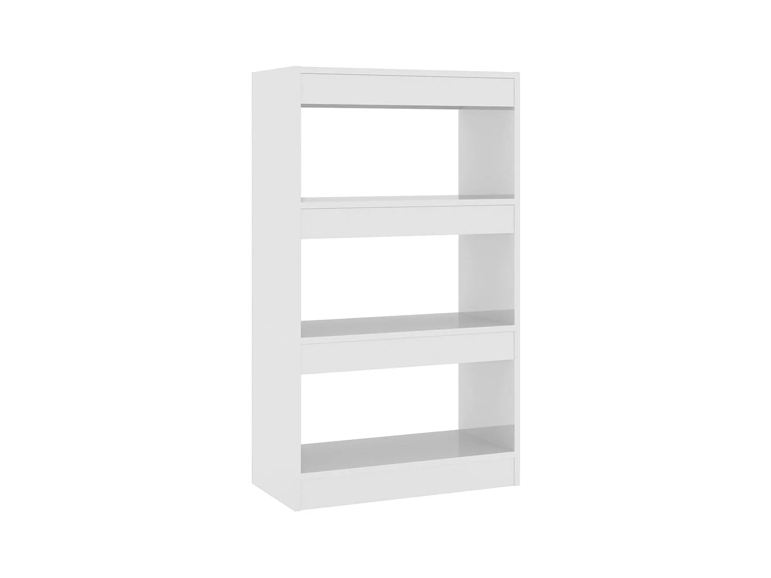 Qarlon  Bibliothèque/séparateur de pièce blanc brillant bois ingénierie