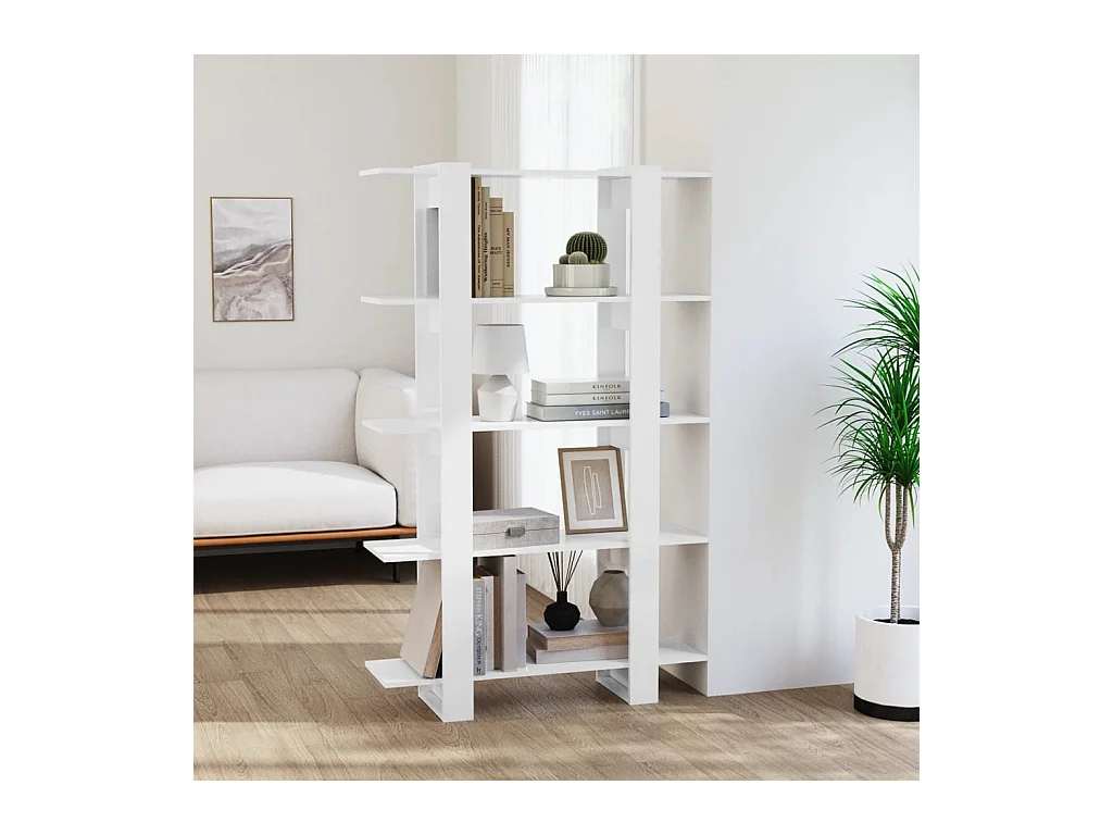 Annandale  Bibliothèque/Séparateur de pièce Blanc brillant 100x30x160 cm