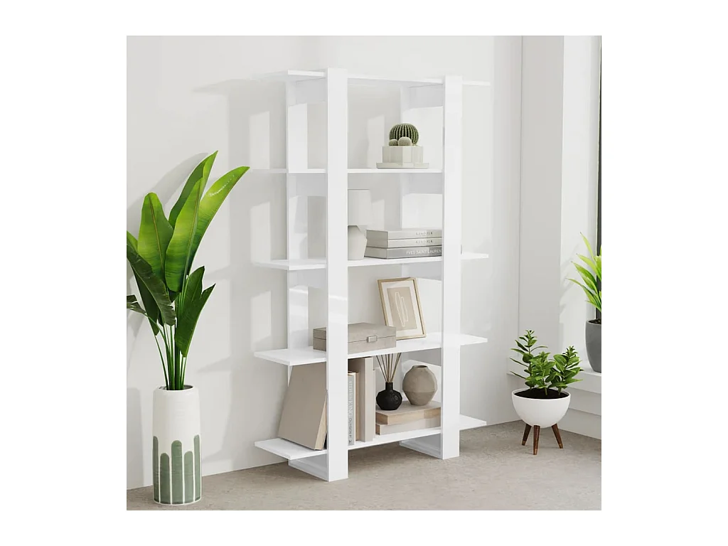 Annandale  Bibliothèque/Séparateur de pièce Blanc brillant 100x30x160 cm