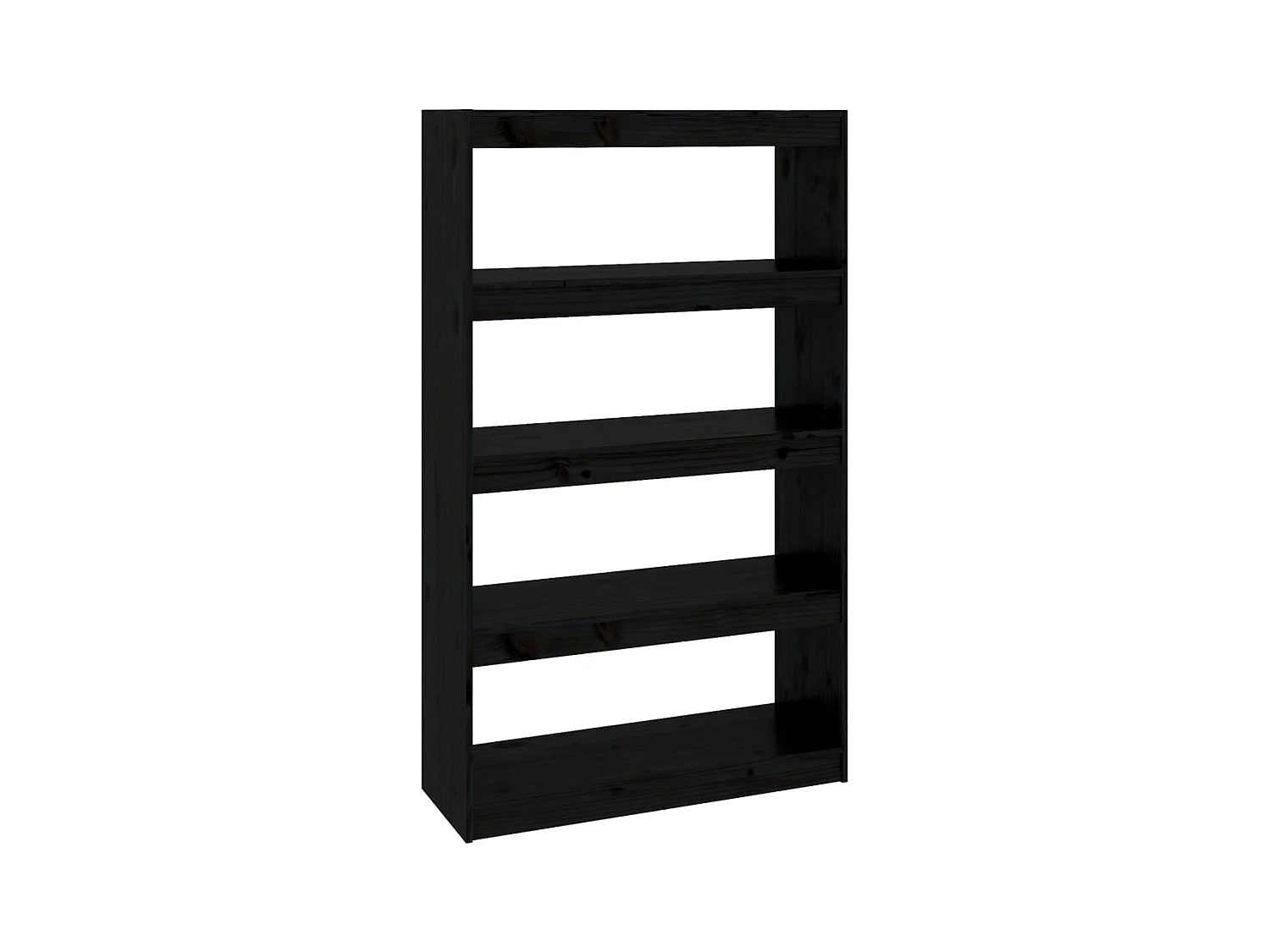 Aruna  Boekenkast/kamerscherm 80x30x135,5 cm massief grenenhout zwart
