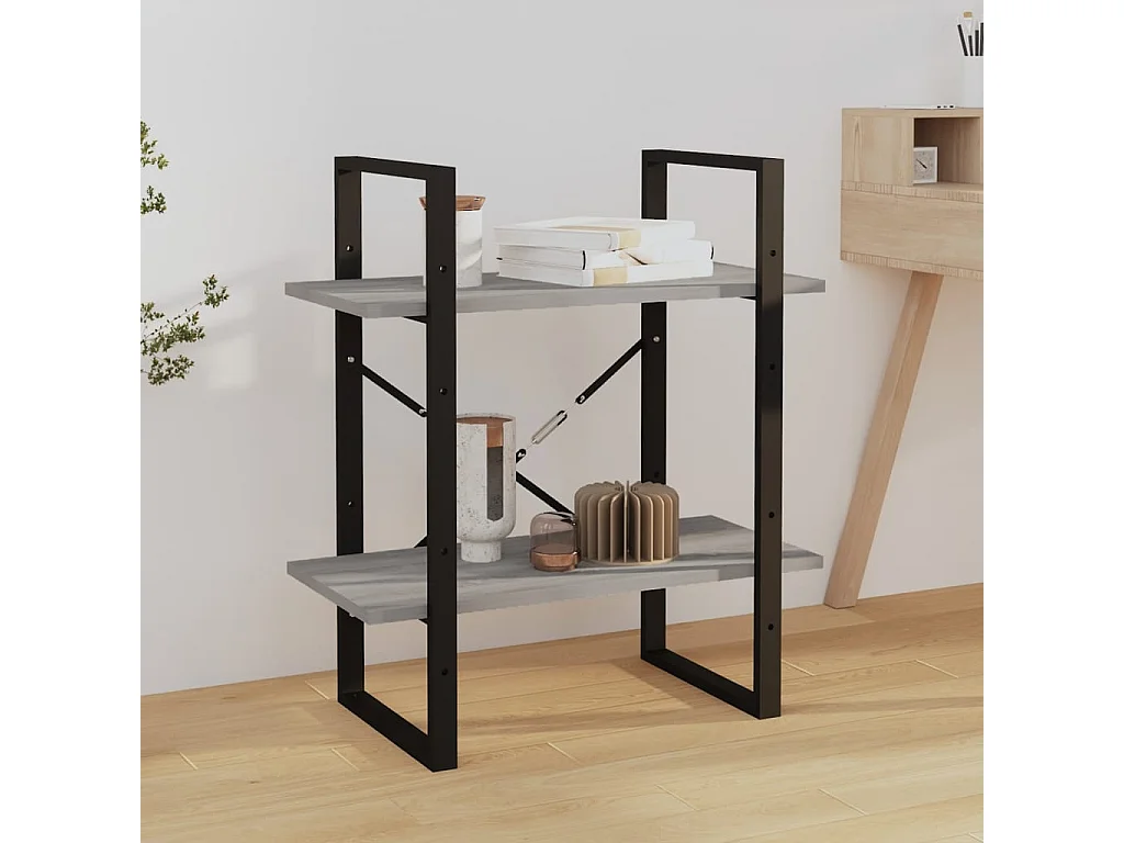 Roermond  Boekenkast 60x30x70 cm bewerkt hout grijs sonoma eikenkleurig