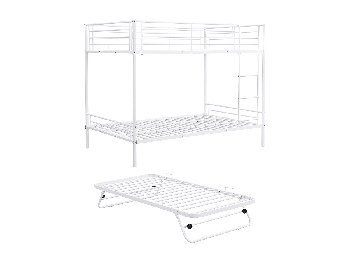 Etagenbett - 2 x 90 x 190 cm - Mit Ausziehbett - Weiß - DUOTIS günstig online kaufen