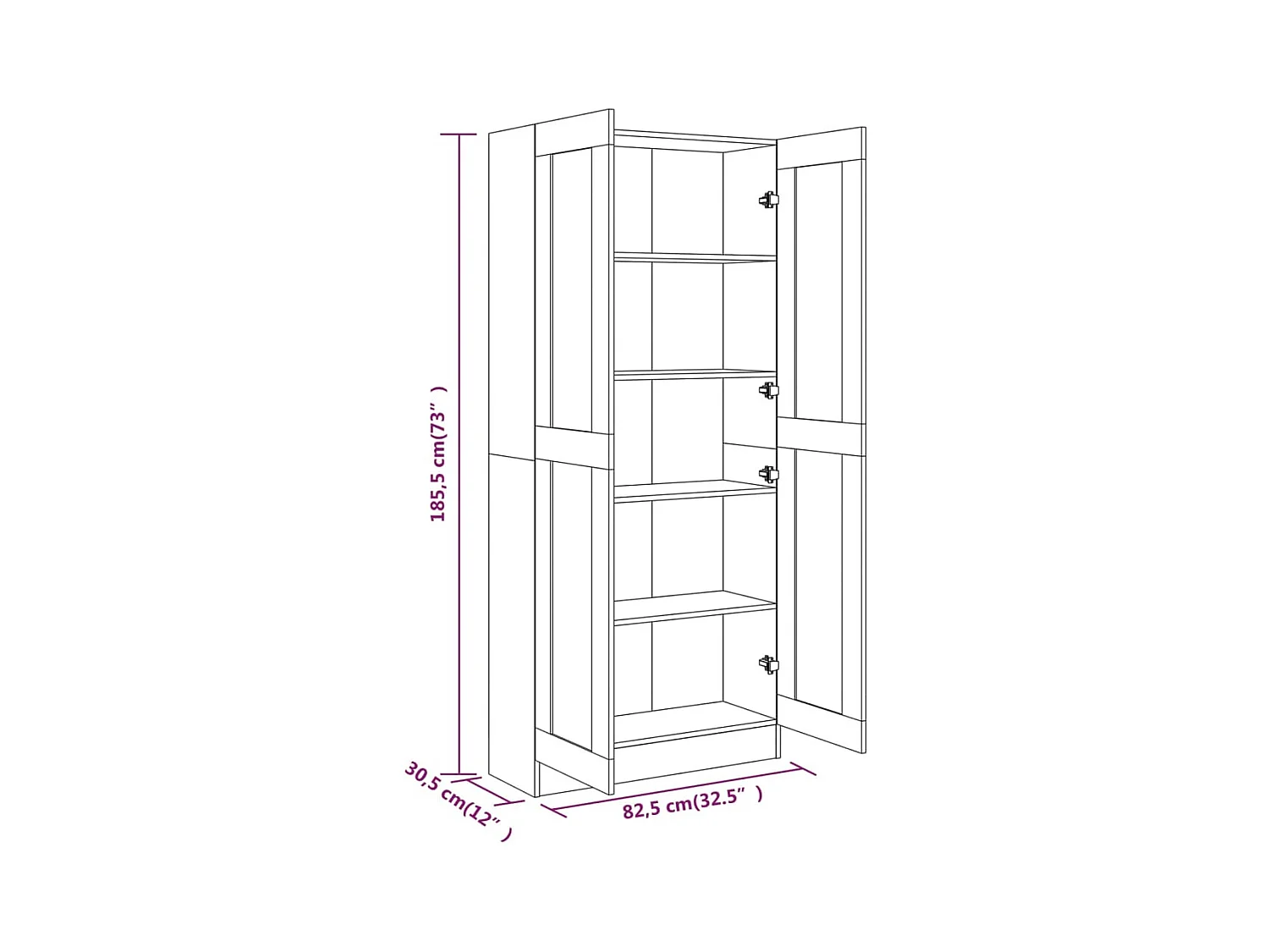 Krimpen aan den IJssel  Armoire à livres Chêne fumé 82,5x30,5x185,5cm Bois d'ingénierie
