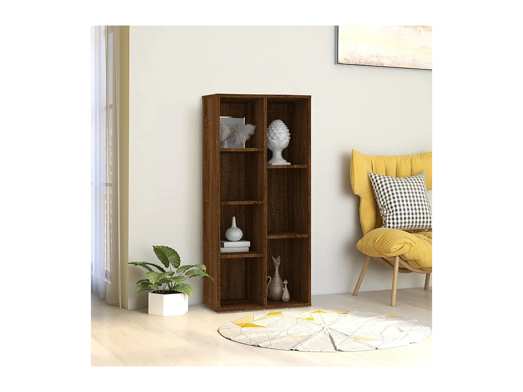 Puurs  Armoire à livres Chêne marron 50x25x106 cm