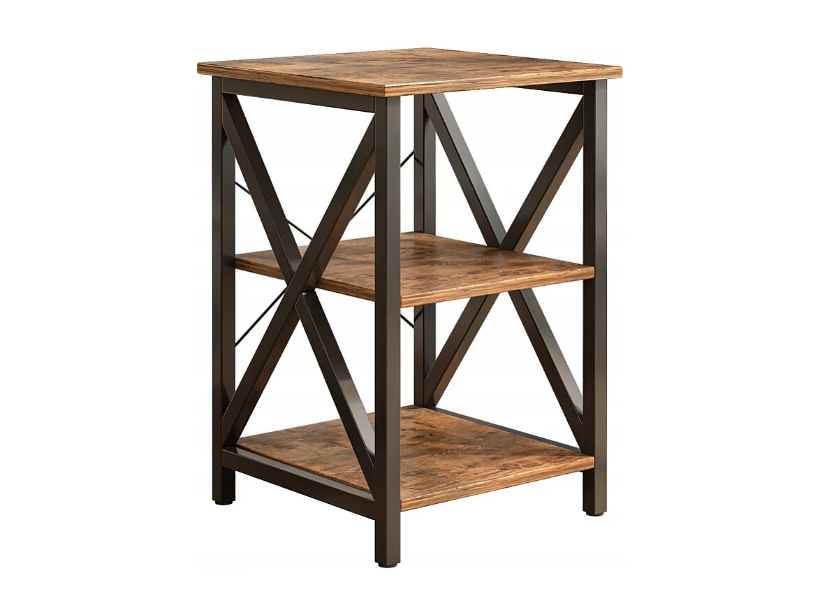 TABLE BASSES INDUSTRIELLE CARRÉE EN BOIS ÉTAGÈRE RÉTRO ARMOIRE LOFT