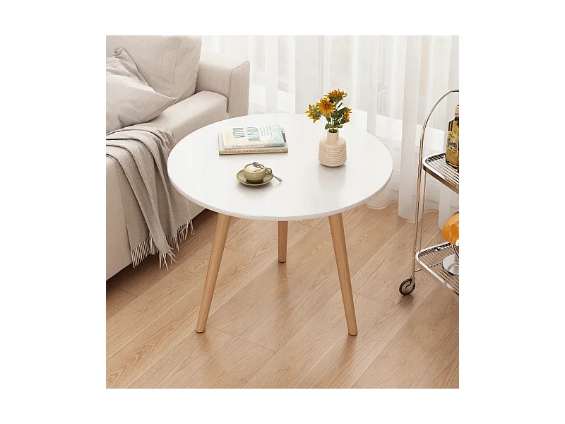 PETITE TABLE BASSES RONDE EN BOIS DE STYLE SCANDINAVE BANQUETTE TABLE DE SALON