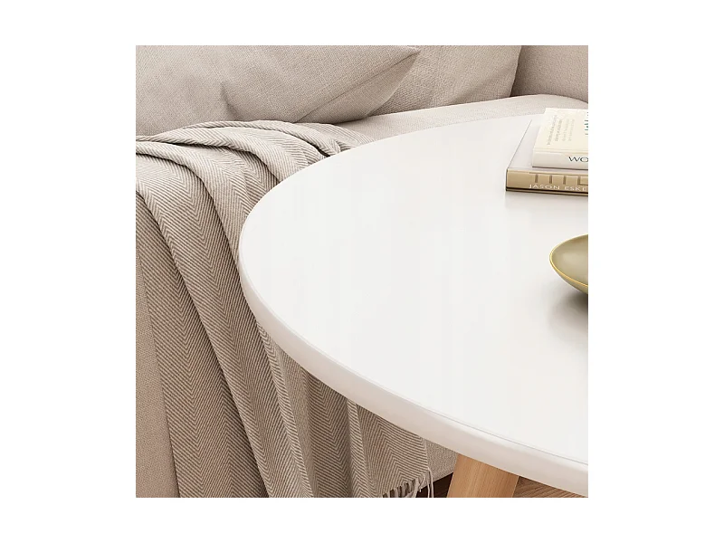 PETITE TABLE BASSES RONDE EN BOIS DE STYLE SCANDINAVE BANQUETTE TABLE DE SALON