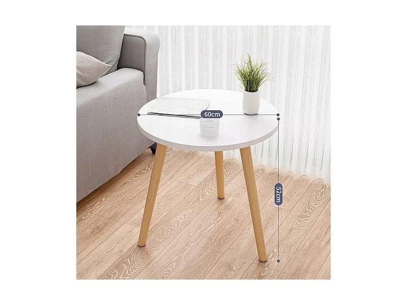 PETITE TABLE BASSES RONDE EN BOIS DE STYLE SCANDINAVE BANQUETTE TABLE DE SALON