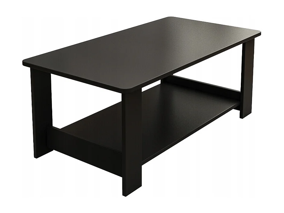 MODERNE SALONTAFEL MET PLANK WOONKAMER GROOT 100 CM LOFT ZWART