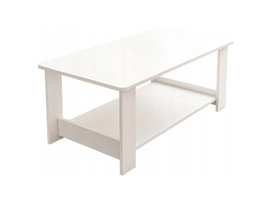 BANQUETTE TABLE BASE BLANCHE MODERNE AVEC ÉTAGÈRE SALON CHAMBRE LOFT GRANDE 100 CM