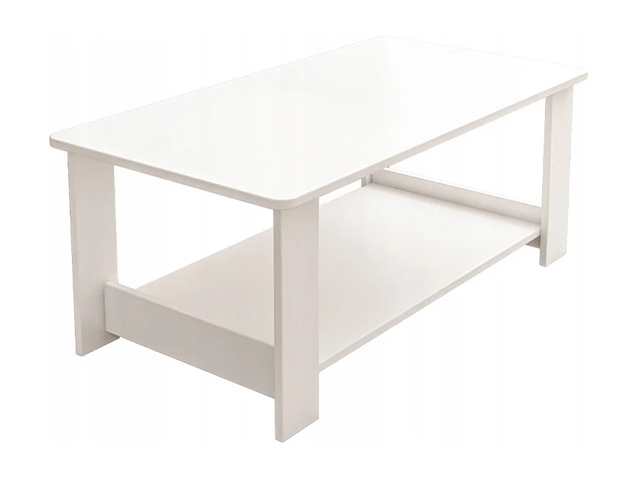 BANQUETTE TABLE BASE BLANCHE MODERNE AVEC ÉTAGÈRE SALON CHAMBRE LOFT GRANDE 100 CM