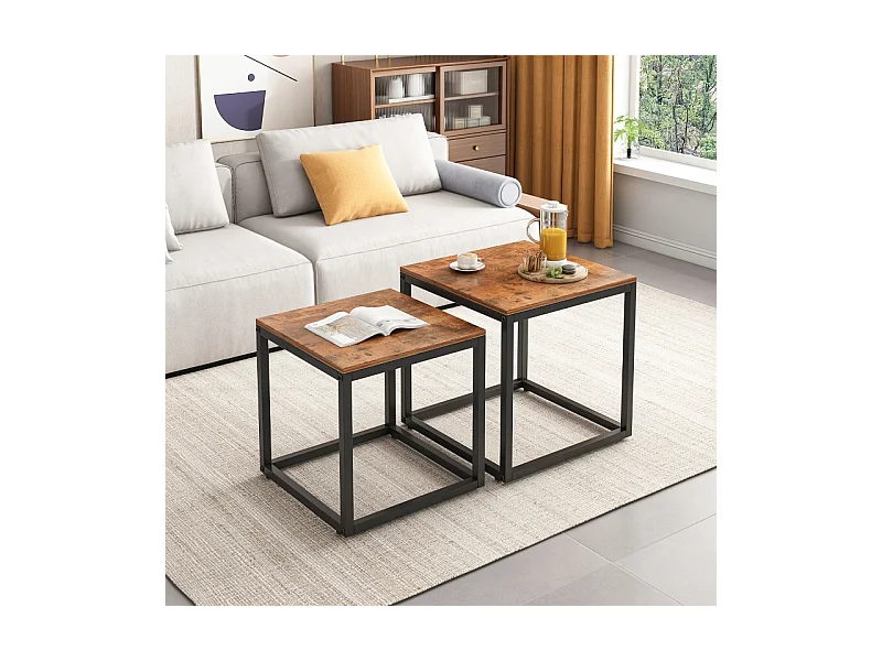 TABLE BASSES BANQUETTE TABLE ENSEMBLE DE TABLES 2 EN 1 LOFT INDUSTRIEL RUSTIQUE