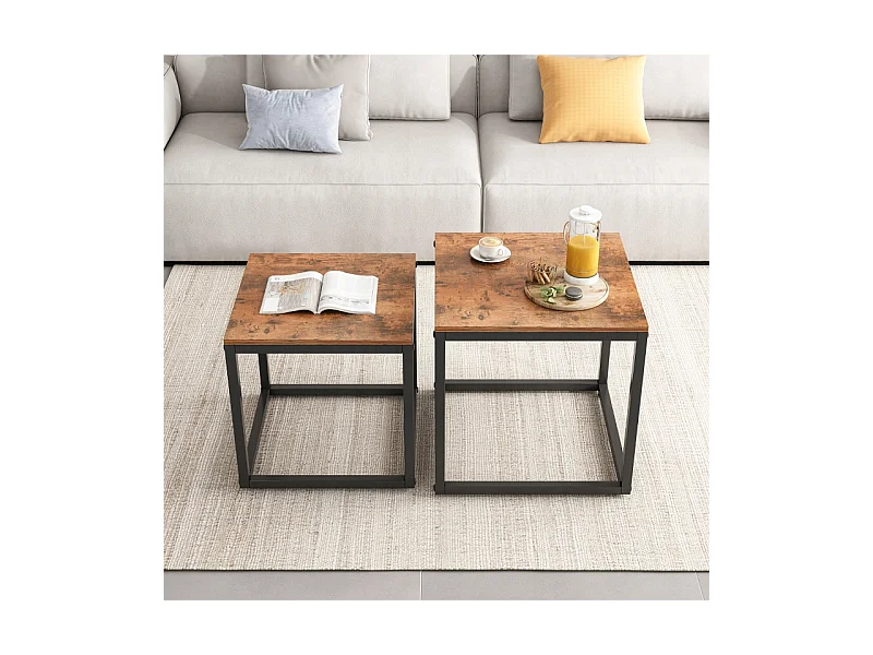 TABLE BASSES BANQUETTE TABLE ENSEMBLE DE TABLES 2 EN 1 LOFT INDUSTRIEL RUSTIQUE