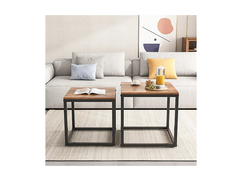 TABLE BASSES BANQUETTE TABLE ENSEMBLE DE TABLES 2 EN 1 LOFT INDUSTRIEL RUSTIQUE