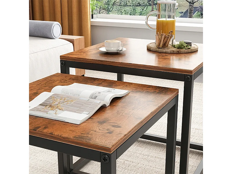 TABLE BASSES BANQUETTE TABLE ENSEMBLE DE TABLES 2 EN 1 LOFT INDUSTRIEL RUSTIQUE