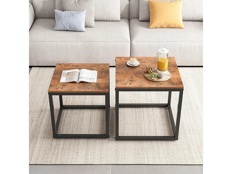 TABLE BASSES BANQUETTE TABLE ENSEMBLE DE TABLES 2 EN 1 LOFT INDUSTRIEL RUSTIQUE