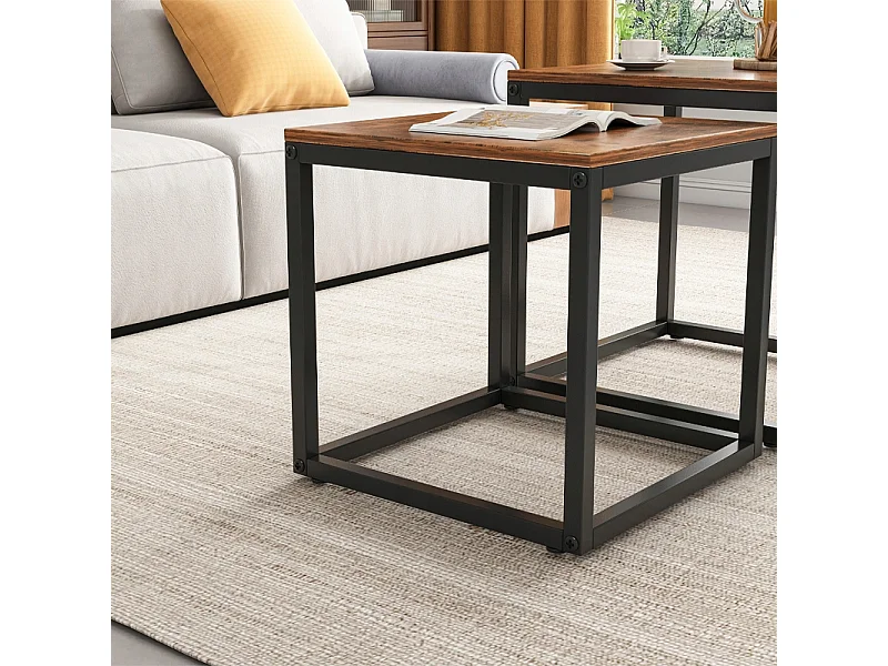 TABLE BASSES BANQUETTE TABLE ENSEMBLE DE TABLES 2 EN 1 LOFT INDUSTRIEL RUSTIQUE