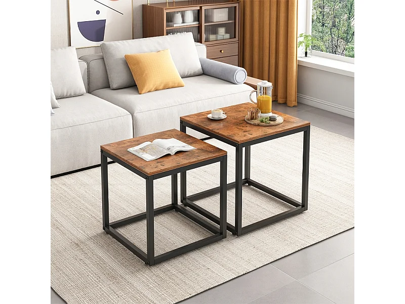 KOFFIETAFEL BANK TAFEL SET TAFELS 2-IN-1 LOFT INDUSTRIEEL RUSTIEK