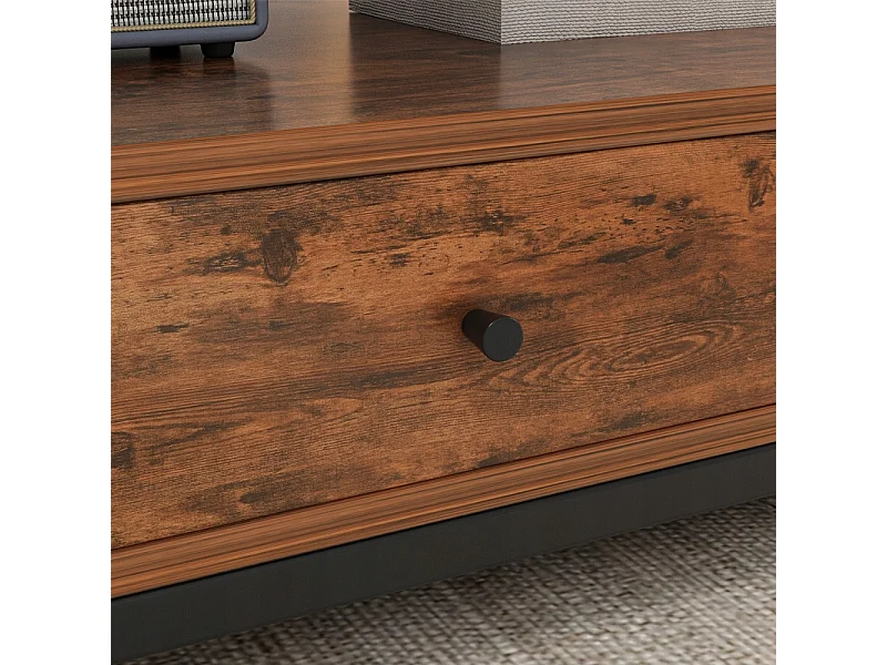 BANQUETTE TABLE BASSES EN BOIS LOFT INDUSTRIEL TIROIRS SALON TABLE 100 CM