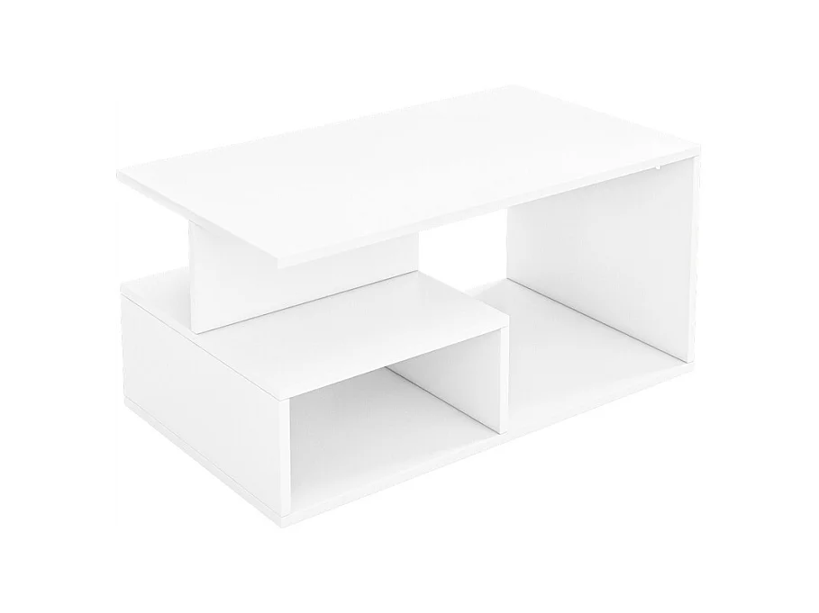 BANQUETTE TABLE BASE BLANCHE MODERNE AVEC ÉTAGÈRE SALON CHAMBRE LOFT GRANDE 90 CM