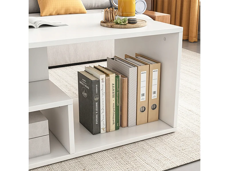 BANK TISCH WEISS KAFFEE MODERN MIT REGAL WOHNZIMMER LOFT GROSS 90 CM