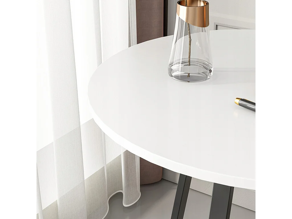 TABLE BASSES RONDE INDUSTRIELLE BANQUETTE POUR SALON LOFT BLANC MODERNE