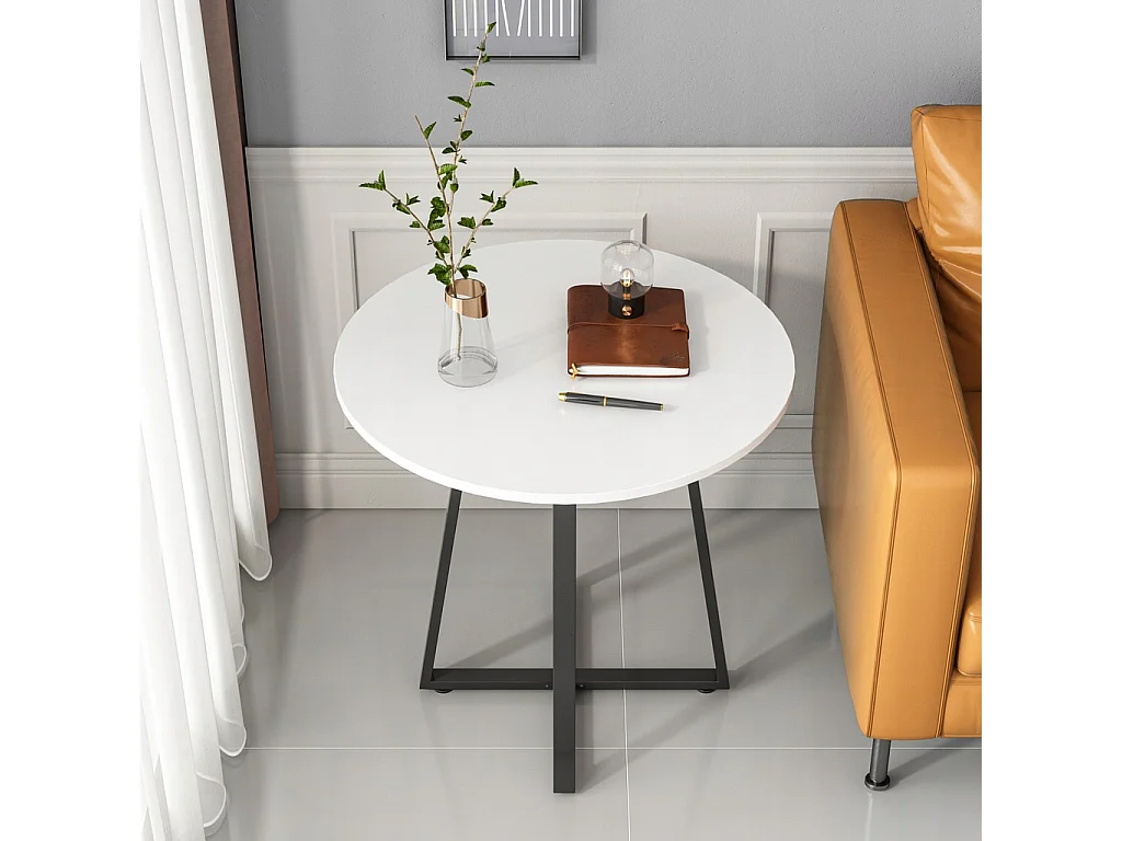 RUNDER COFFEE TABLE INDUSTRIAL LOFT SOFA TABLE WEISS MODERN