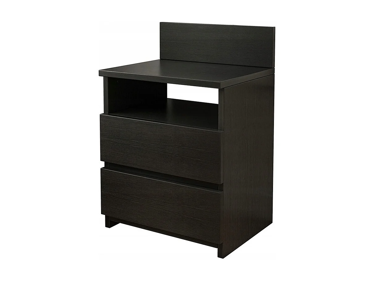 MESA DE NOCHE MESITA DE DORMIDOR CÓMODA 2 CAJONES NEGRA LOFT MODERNA 40 CM