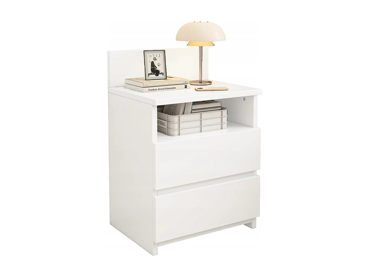 NACHTTISCH SCHLAFZIMMER KOMMODE 2 SCHUBLADEN SCHWARZ LOFT MODERN 40 CM